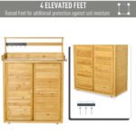Backyard Garden Tool Storage Shed, Outdoor Storage & Potting Bench with 2 Magnetic Close Doors & Large Interior Storage Space - Image 4