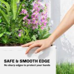 Galvanized Raised Garden Bed Planter Box with Trellis for Climbing Plants, Vegetable, Vines, 24" x 9" x 44.5", White - Image 6