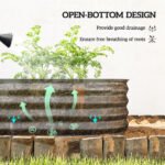 4.9' x 2' x 1' Galvanized Raised Garden Bed Kit, Metal Planter Box with Safety Edging, Dark Gray - Image 5