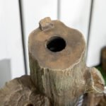Outdoor Fountain with Birdhouse, Cascading Garden Waterfall Bird Bath with 3-Tier Rustic Tree Trunk / Log Design, LED Lights for Porch, Deck, Yard Decor, Brown - Image 8