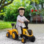 Caterpillar Licensed Ride-On Construction Toy with Shovel & Trailer, No Power Ride-on Tractor for 18-36 Months - Image 2