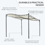 10' x 10' Steel Outdoor Pergola Gazebo, Patio Canopy with Weather-Resistant Fabric and Drainage Holes for Backyard, Deck, Garden, Cream White - Image 5