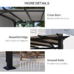 10' x 10' Patio Pergola with Weather-Resistant Steel Frame, Backyard Sun Shade Canopy Cover Shelter for Porch Party, Garden, Grill Gazebo - Image 6