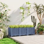 Plastic Raised Garden Bed, 4 x 1 x 1 ft Outdoor Flower Box with Drainage Holes for Vegetables, Herbs, Blue - Image 7