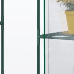 5' x 2.5' x 6.5' Mini Walk-in Greenhouse Kit, Portable Green House with 3 Tier Shelves, Roll-Up Door, and Weatherized Plastic Cover for Backyard Garden, Clear - Image 8