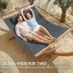 Outdoor Hammock 2-Person, with Pillow & Pad, 440 lbs Capacity, Gray - Image 5