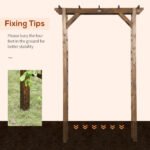 85" Wooden Garden Arbor for Wedding and Ceremony, Outdoor Garden Arch Trellis for Climbing Vines - Carbonized - Image 5