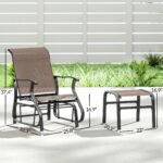 Outdoor Glider with Ottoman, Patio Glider Chair Set with High Back, Wide Seat for Porch, Garden, Backyard, Brown - Image 3