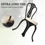 Patio Chair Cushions Set of 4 Round Seat Cushions for Dining Bistro Chairs Machine Washable, 15" x 15" x 3", Cream White - Image 5