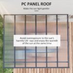 12' x 10' Outdoor Polycarbonate Pergola, Transparent UV Blocking Awning, Hardtop Deck Gazebo, Aluminum, Gray - Image 5