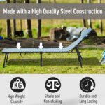 Folding Chaise Lounge Pool Chair with 4-Position Reclining Back, Pillow, Breathable Mesh & Bungee Seat, Baby Blue - Image 5