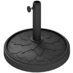 Round Patio Umbrella Base, 26 lbs Resin Umbrella Stand Base, Heavy Duty Patio Umbrella Holder for 1.3"/1.5"/1.9" Umbrella Poles for Outdoor, Lawn, Poolside
