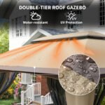 10' x 13' Patio Gazebo, Outdoor Gazebo Canopy Shelter with Netting, Vented Roof for Garden - Image 4