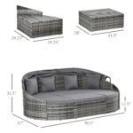 Convertible Rattan Daybed Sectional, Grey - Image 3