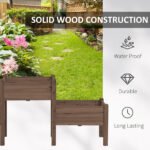 73" x 18" x 32" 3 Tier Raised Garden Bed w/ Three Elevated Planter Box for Vegetables, Herb and Flowers, Coffee - Image 7