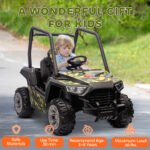 12V Kids Electric Car with Parent Remote Control, Spring Suspension, Soft Start, Music, LED Light, Safety Belt, Green - Image 8