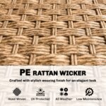 Rattan Wicker Sofa 3-Seater Outdoor Patio Sofa with Cushions for Garden Backyard Porch Gray - Image 6