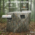 Hunting Blind for 2 Person, See Through Pop Up Blind with 270-Degree View, Windows for Deer Hunting, Camouflage - Image 6