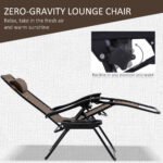 Zero Gravity Chair Set with Side Table, Folding Reclining Chair with Cupholders & Pillows, Adjustable Lounge Chairs for Pool, Backyard, Lawn, Beach, Brown - Image 4