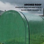 Mini Greenhouse, Portable Greenhouse with 4 Roll-Up Doors, PE Cover, 177.2" x 39.4" x 31.5", Green - Image 8