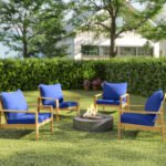 Patio Chair Cushions Set of 4 with Seat & Backrest, Fade Resistant Seat Replacement Cushion Set, Navy Blue - Image 8
