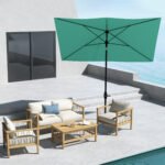 6.5' x 10' Patio Market Umbrella with Crank and Tilt - Image 2