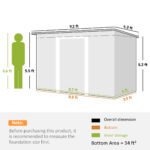 9' x 4' Metal Outdoor Storage Shed, Tool House with Double Lockable Doors for Backyard, Patio, Lawn, Garage, Dark Green - Image 3