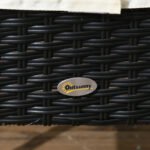 4 PE Rattan Outdoor Dining Chairs with Cushions, Patio Wicker Dining Chairs with Backrest, Black - Image 8