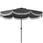 9FT Patio Umbrella, UPF 30+ Outdoor Market Umbrella with Crank, 8 Ribs, Push Button Tilt, Vented for Patio Deck Backyard Lawn