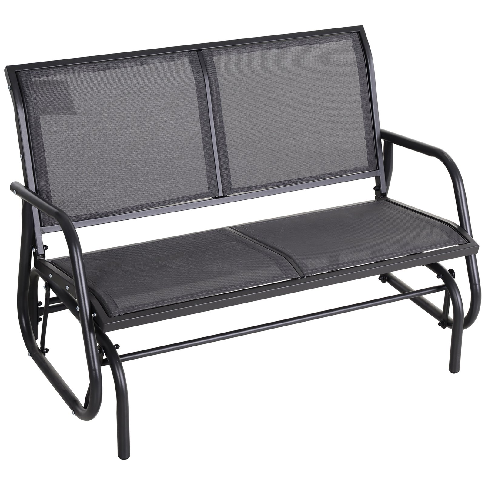 15798a18063d6f019.jpg 2-Person Outdoor Glider Bench Patio Double Swing Rocking Chair Loveseat w/Power Coated Steel Frame for Backyard Garden Porch, Grey - Image 1