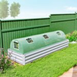 Mini Greenhouse with 5 Mesh Windows, Portable Plant Hot House with PE Cover and Steel Frame, 10' x 3' x 2' , Green - Image 8