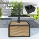 Patio Umbrella Base with Table Tray, Heavy Duty Weighted Umbrella Stand，Wheels Handles, 176lbs，Stand Filling - Image 5