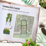Galvanized Planter Box, 24" x 24" x 55" Raised Garden Bed with Tomato Cage for Climbing Vines, Green - Image 4