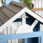 Wooden Playhouse for Kids Outdoor with Flower Pot Holders, Door, Windows, Service Stations for 3-7 Years, Blue - Image 8