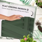 Galvanized Planter Box, 24" x 24" x 55" Raised Garden Bed with Tomato Cage for Climbing Vines, Green - Image 6