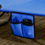 Pool Chaise Lounge Chairs Set of 2, Folding Lounge Chairs with Sunshade, Reclining Back, Steel Frame, Blue - Image 8