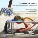 Tanning Chair Set of 2 with Face Hole and Side Table - Image 5