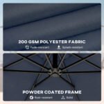 10 ft Offset Patio Umbrella with Cover, Hanging Cantilever Umbrella with 360° Rotation, Crank Handle, Tilt - Image 8