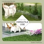 Metal Decorative Garden Fence, 9.2' x 17.25" 5 Steel Panels, Decorative Border for Landscape, Flower Bed, Animals, White - Image 7