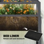 Raised Garden Bed with Flip-Up Mini Greenhouse, Elevated Planter Box with Legs and Bed Liner for Flowers, Vegetables - Image 7