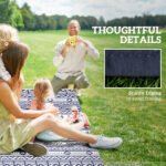 Reversible Outdoor Rug, Waterproof Plastic Straw with Carry Bag, 6' x 9', Blue & White Geometric - Image 8