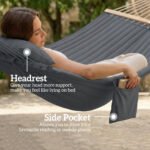 Outdoor Hammock 2-Person, with Pillow & Pad, 440 lbs Capacity, Gray - Image 7