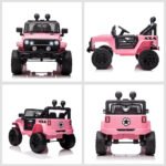 12V Kids Ride On Truck with Parent Remote Control, Battery Powered Electric Car with Spring Suspension, Adjustable Speed, LED Lights and Horn - Image 8