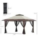 13' x 13' Pop Up Gazebo Instant Canopy Tent Shelter with 2-Tier Roof, Carry Bag, Wight Bags for Outdoor, Garden - Image 3