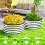 Set of 2 Raised Garden Bed, Metal Planter Box with Safety Edging, Easy-to-assemble Stock Tank 3'x3'x1.4' Silver - Image 7
