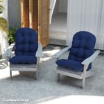 Adirondack Chair Cushions Set of 2, Tufted High Back Patio Non-Slip Cushions for Adirondack Chairs, Navy Blue - Image 7