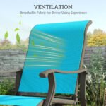 Outdoor Glider Chair Patio Glider Swing Chair with Mesh Seat, Steel Frame for Backyard, Garden, Porch, Blue - Image 5