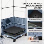 Raised Garden Bed with Trellis, Tomato Cage with Lockable Wheels, Self Watering Planter Box with Drainage Holes, Gray - Image 6