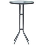 3 Piece Bar Height Outdoor Bistro Set for 2, Charcoal Gray - Image 4