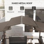 8 x 5ft Hardtop Grill Gazebo with Double Metal Roof, 2 Side Shelves and 4 Cup Holders for Patio Backyard Lawn Deck - Image 4